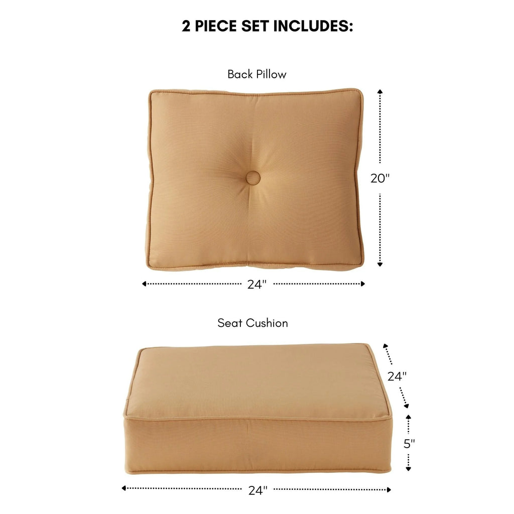 Ensemble de deux coussins d'extérieur haut de gamme Sunbrella pour assise profonde
