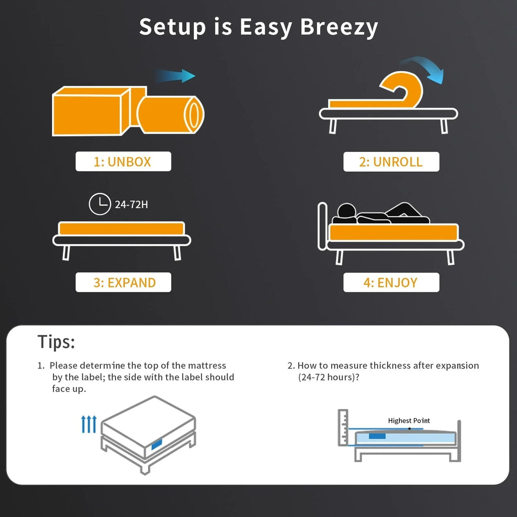 Matelas respirant rafraîchissant SweDrea Plush hybride en mousse à mémoire de forme 8/12 po avec certifications CertiPUR-US, SGS et OEKO-TEX
