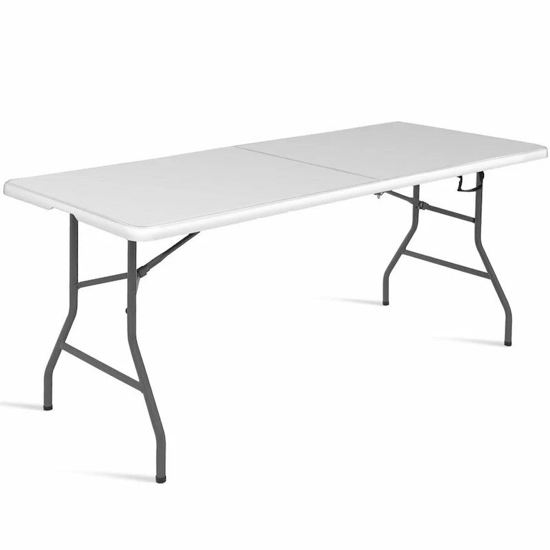Costway Table pliante 6 pieds Portable Plastique Intérieur Extérieur Pique-nique Fête
