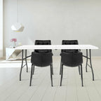 Costway Table pliante 6 pieds Portable Plastique Intérieur Extérieur Pique-nique Fête