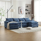 Canapé modulable Cloud pour salon, canapé d'angle moderne en chenille/boucle, canapé convertible modulable confortable avec double méridienne