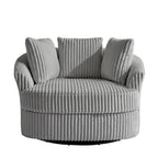 DREAMSIDEA Lot de 2 fauteuils pivotants recouverts de tissu, accoudoirs encastrés