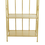 Étagère de Boulanger Pliable Haute à 5 Niveaux en Métal Décoratif pour Intérieur/Extérieur - Or ou Blanc - Roche River Decor