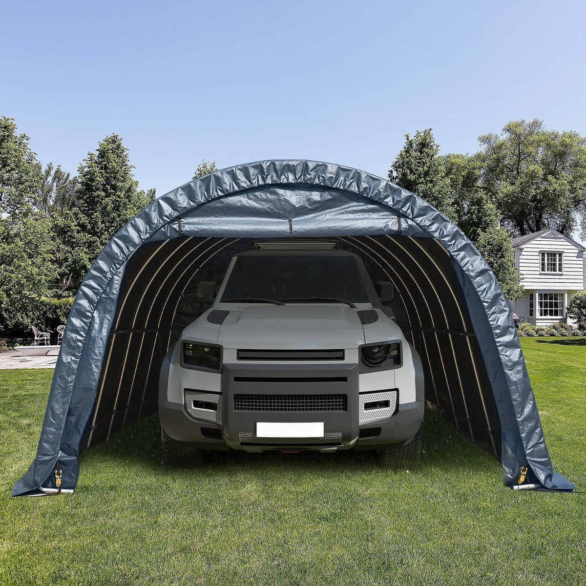 Abri de rangement extérieur et abri de voiture : abri portable pour vélos, motos et rangement de jardin