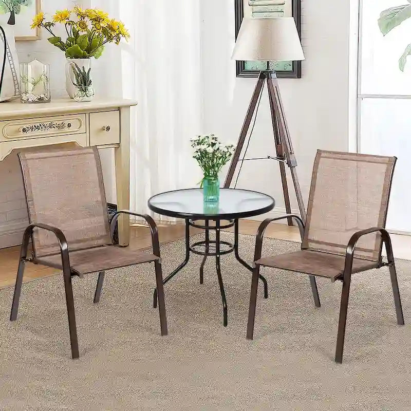 Costway Lot de 4 chaises de jardin et de terrasse avec accoudoirs – Voir détails