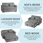 Causeuse futon moderne en velours avec dossier inclinable et poches, 2 places — Gris foncé / Gris clair / Bleu / Noir