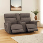 Canapé inclinable électrique MCombo 60,2 po avec massage et double chauffage, appuie-tête réglable, ports USB et Type C, tissu