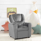 Fauteuil inclinable pour enfants en PVC avec fonction d'inclinaison par poussée, porte-gobelet et repose-pieds confortable