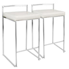 Tabouret de comptoir Silver Orchid Forrest en acier inoxydable empilable et entièrement soudé (lot de 2)
