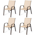 Costway Lot de 4 chaises de jardin et de terrasse avec accoudoirs – Voir détails