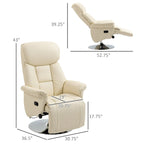 Fauteuil inclinable manuel HOMCOM pour adultes, fauteuil inclinable pivotant réglable avec repose-pieds, accoudoirs rembourrés
