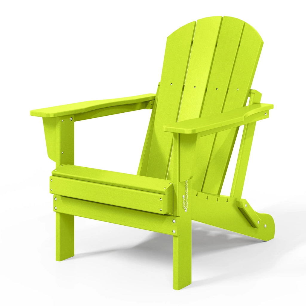Chaise Adirondack pliante d'extérieur tout temps Polytrends Laguna résistante à la décoloration pour patio