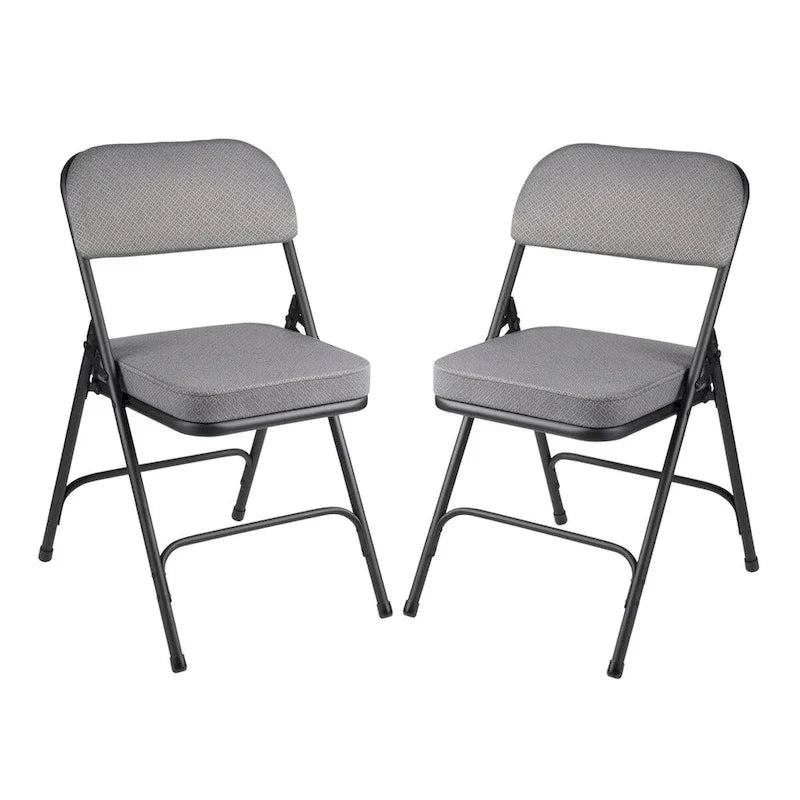 Chaise pliante de luxe matelassée en tissu de la collection Bernadine de Hampden Furnishings, lot de 2