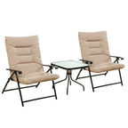 Kozyard Elsa, ensemble de bistrot pliant rembourré, 3 pièces, pour extérieur