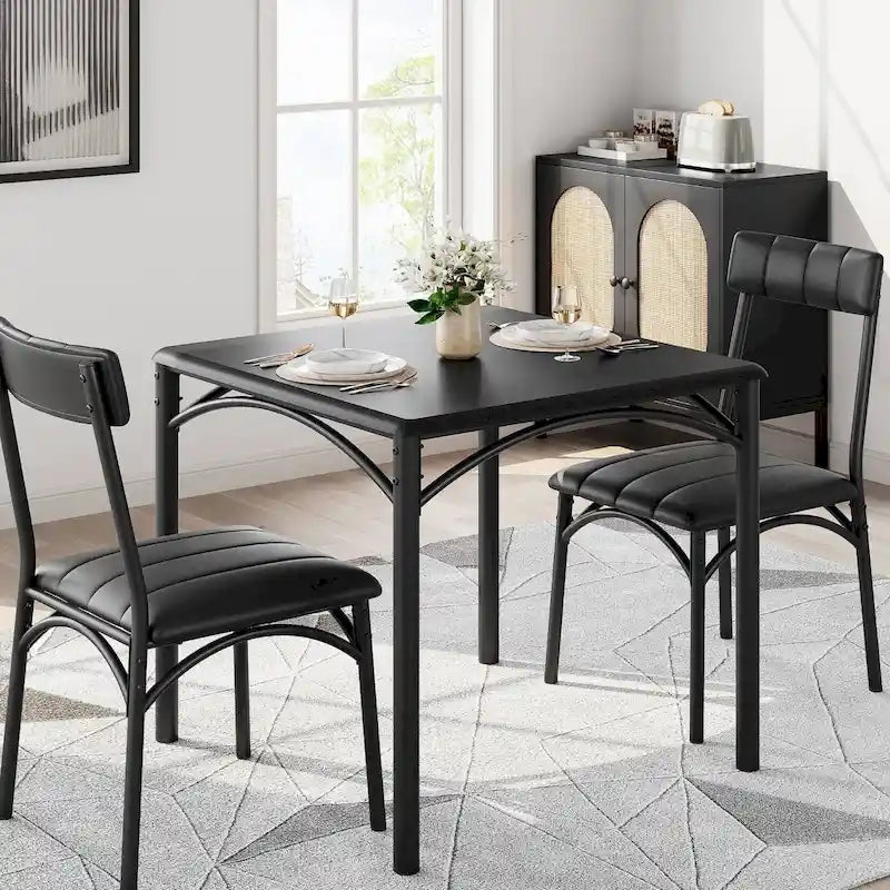 Ensemble table de cuisine et 2 chaises rembourrées