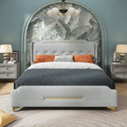 Lit rembourré moderne en cuir PU Uphou par Christopher Knight Home