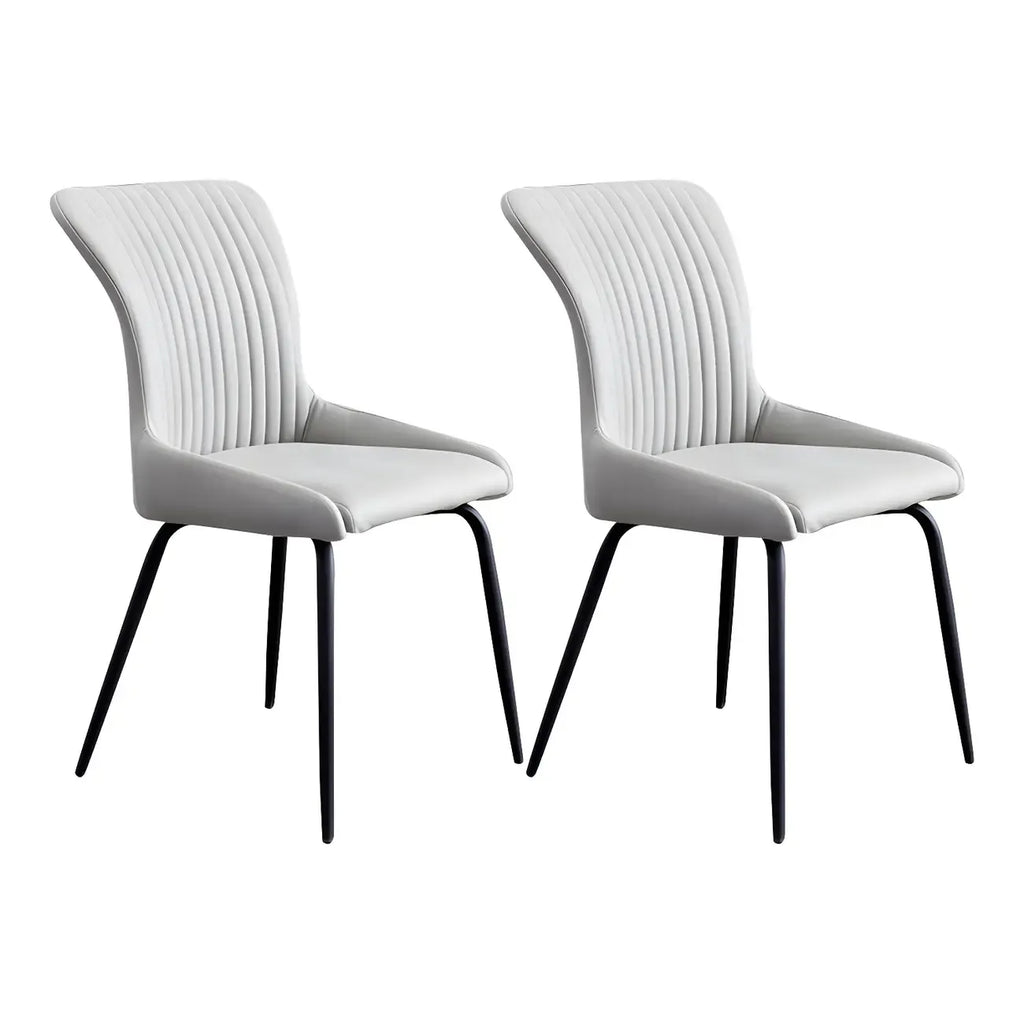 Chaises de salle à manger sans accoudoirs gris foncé industrielles
