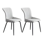 Chaises de salle à manger sans accoudoirs gris foncé industrielles
