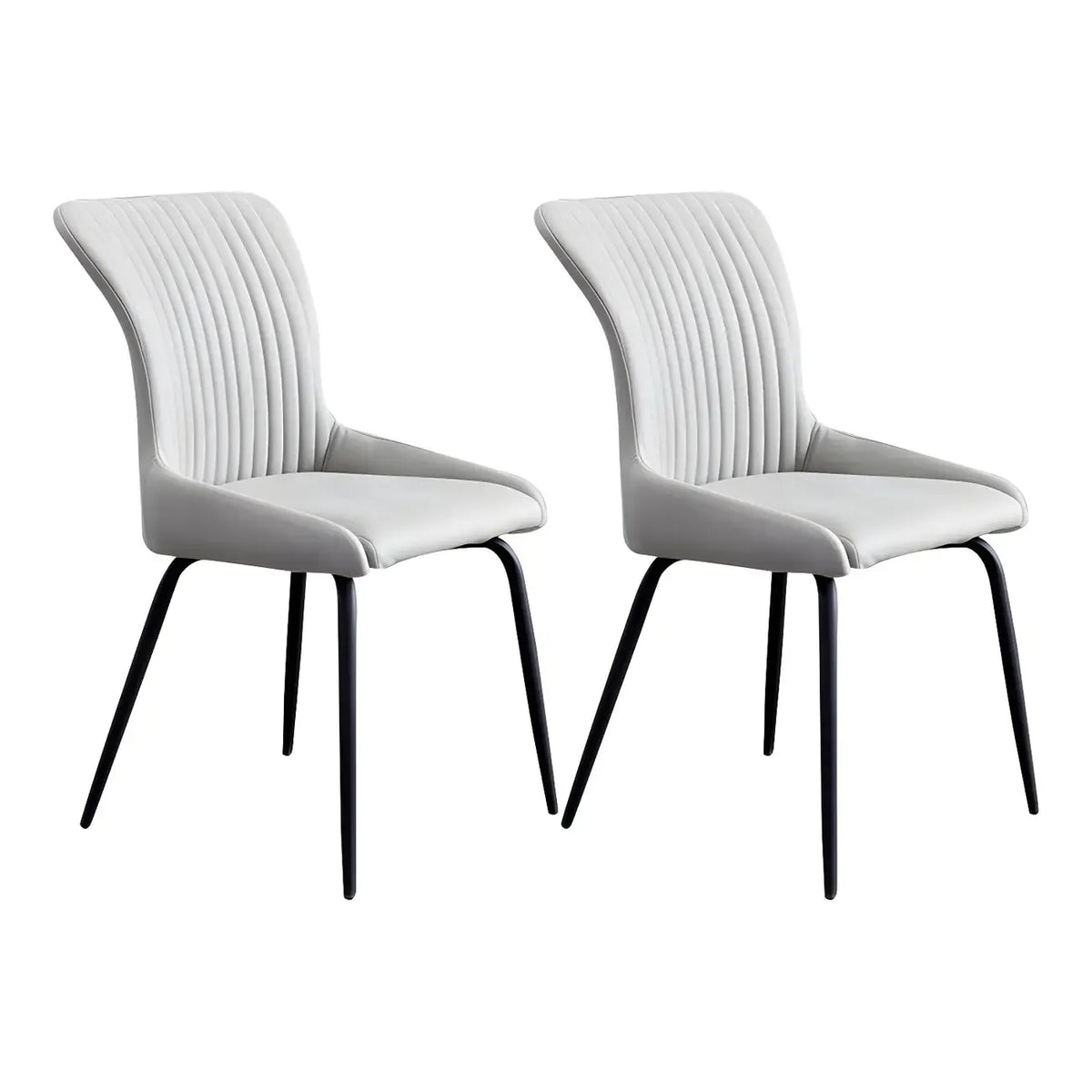 Chaises de salle à manger sans accoudoirs gris foncé industrielles