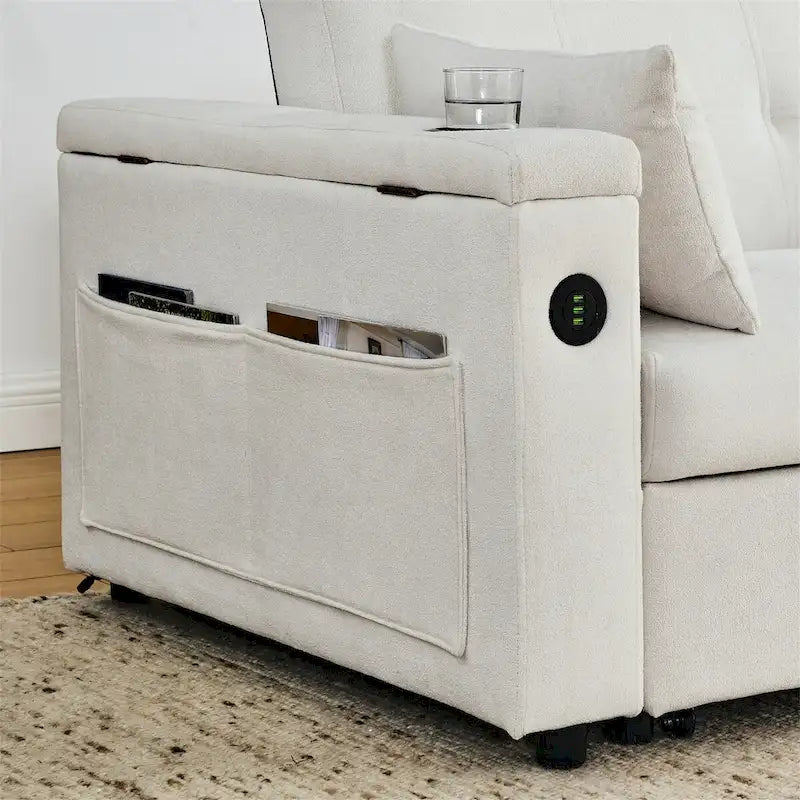 Canapé convertible avec dossier réglable et port USB