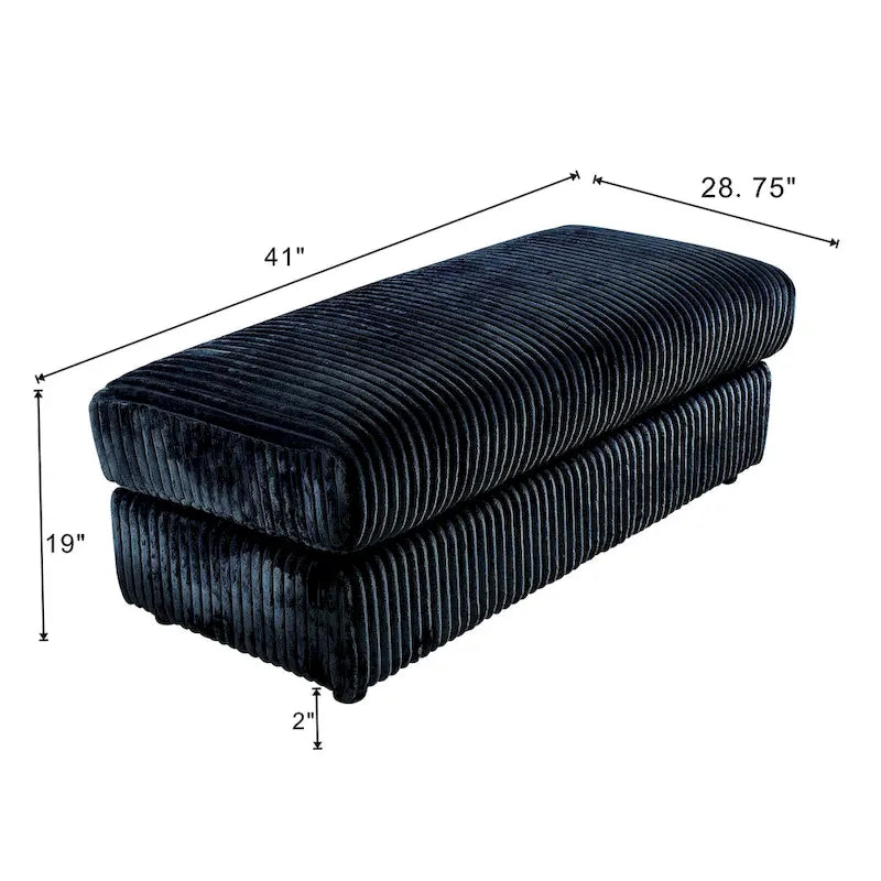 Canapé sectionnel modulaire en velours côtelé 6 pièces surdimensionné en forme de L, combinaison DIY