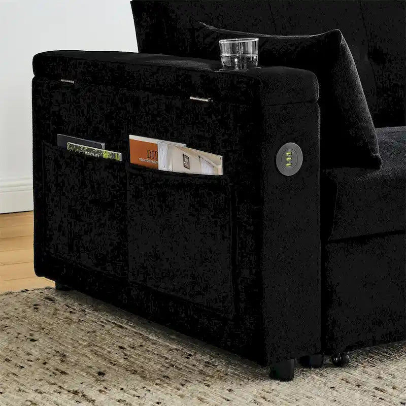 Canapé convertible avec dossier réglable et port USB