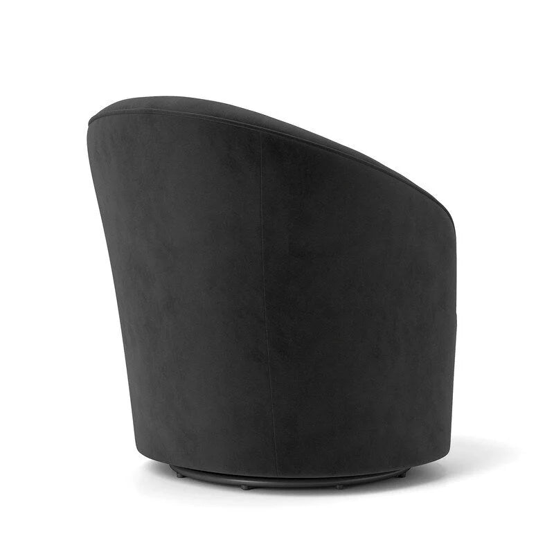 Fauteuil club pivotant à 360 degrés en velours avec dossier capitonné