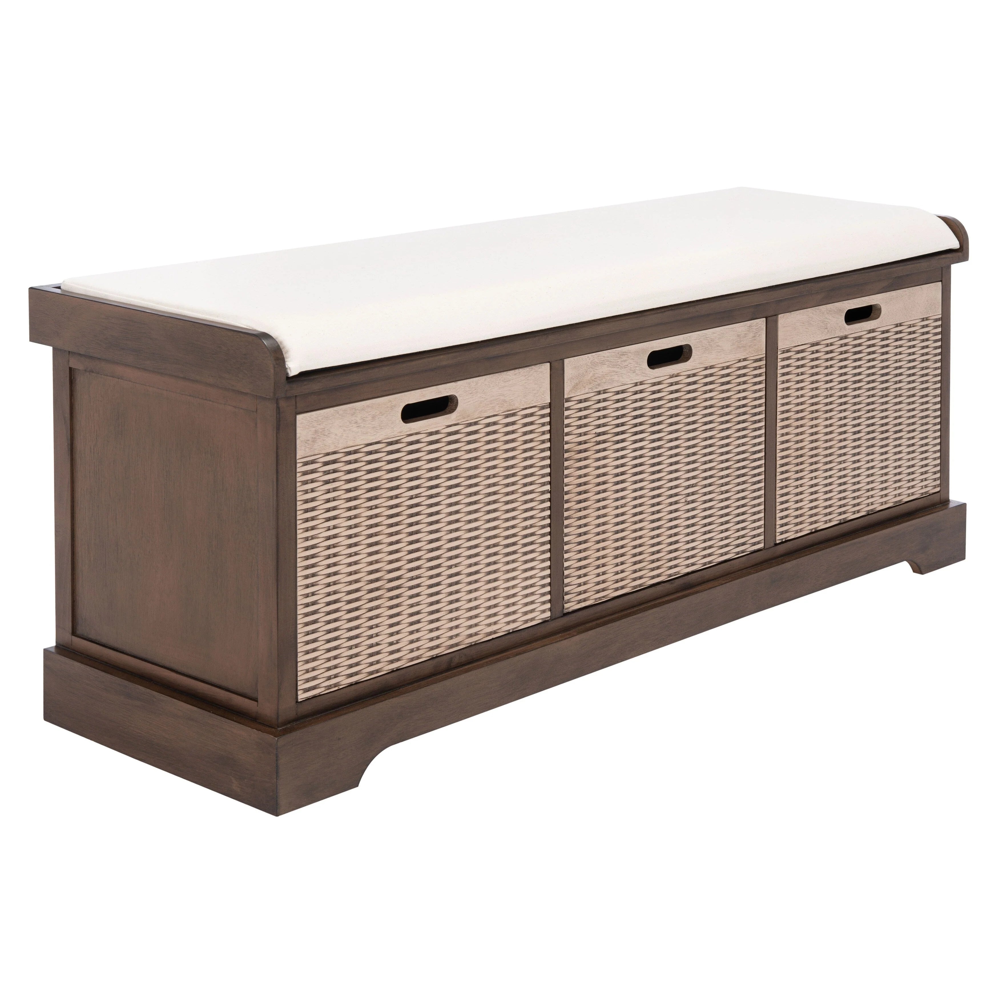 Banc de rangement SAFAVIEH Fiorello 3 tiroirs avec coussin - 47,3 L x 15 P x 19 H - 47Lx15Px19H
