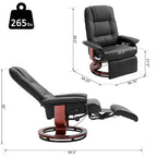 Fauteuil inclinable manuel pivotant en similicuir HomCom avec repose-pieds confortable et relaxant