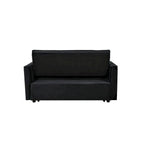 Causeuse futon moderne en velours avec dossier inclinable et poches, 2 places — Gris foncé / Gris clair / Bleu / Noir