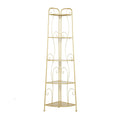 Étagère de Boulanger Pliable Haute à 5 Niveaux en Métal Décoratif pour Intérieur/Extérieur - Or ou Blanc - Roche River Decor
