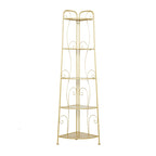 Étagère de Boulanger Pliable Haute à 5 Niveaux en Métal Décoratif pour Intérieur/Extérieur - Or ou Blanc - Roche River Decor