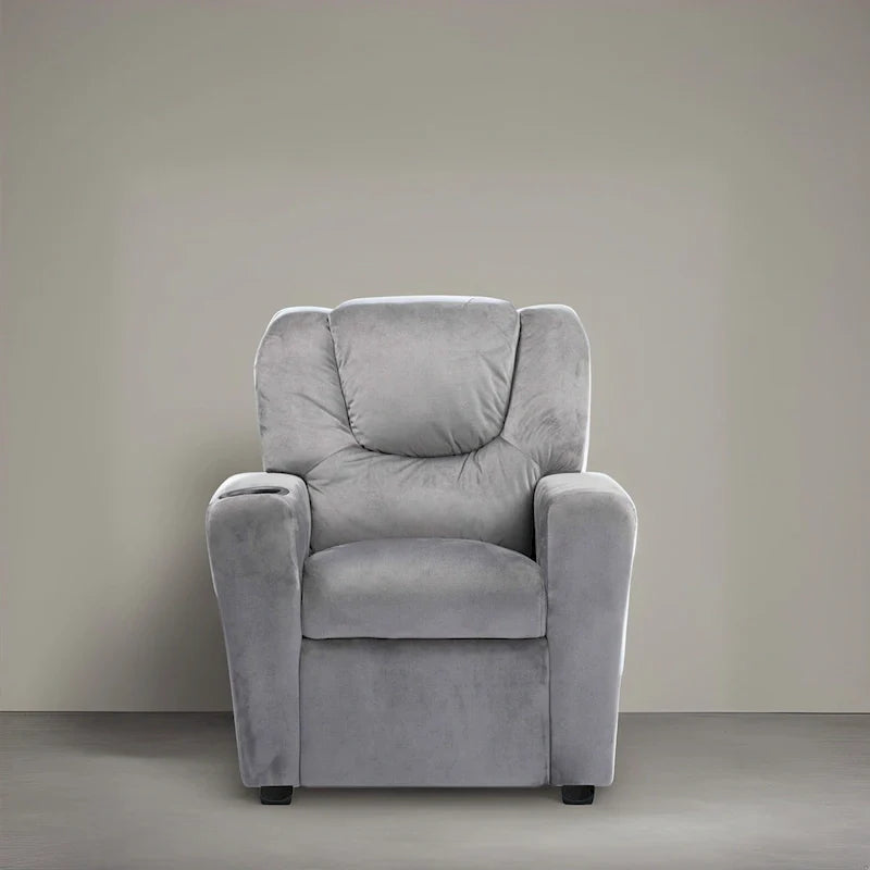 Fauteuil inclinable pour enfants en PVC avec fonction d'inclinaison par poussée, porte-gobelet et repose-pieds confortable