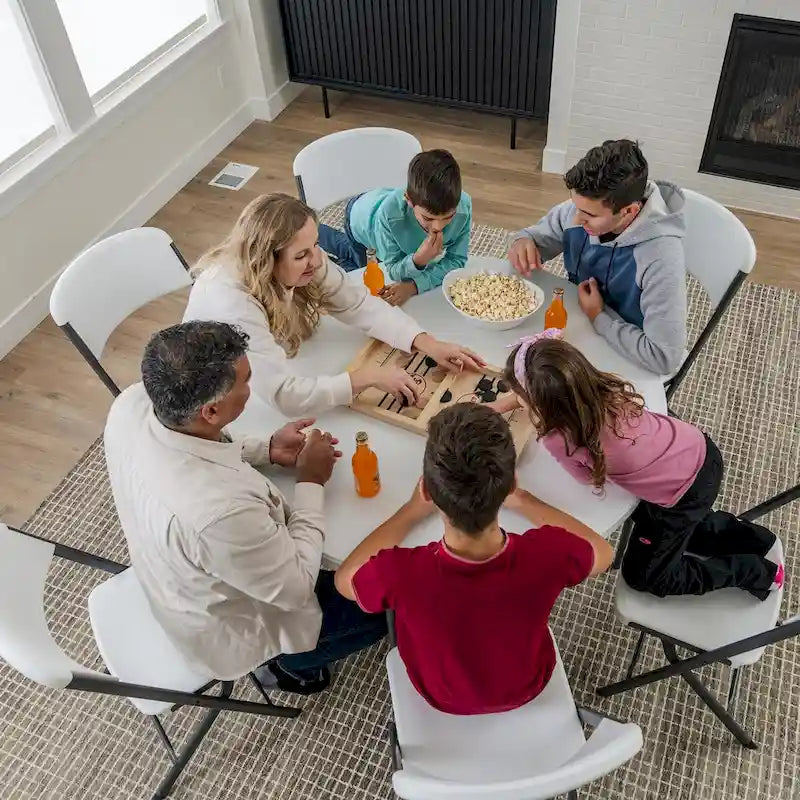 Table ronde pliante Lifetime de 48 pouces, qualité commerciale légère, intérieure/extérieure, blanche