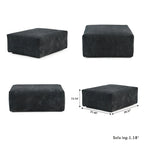 Grand canapé modulaire sectionnel en velours côtelé, en forme de U, 4 places avec 2 poufs et 5 oreillers