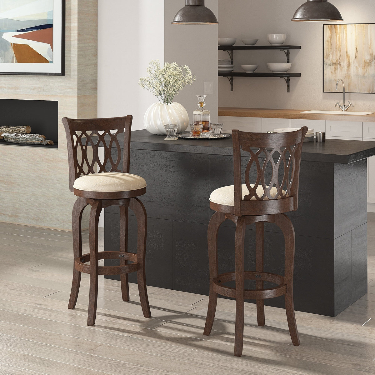 Tabouret de bar pivotant Rovinj Scroll Back