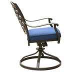 Chaise de salle à manger pivotante moderne Wynn de 63,5 cm avec coussin, lot de 2, bleue