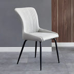 Chaises de salle à manger sans accoudoirs gris foncé industrielles