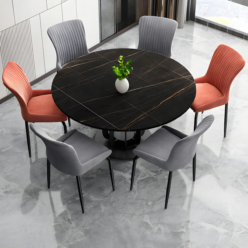 Chaises de salle à manger sans accoudoirs gris foncé industrielles