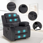 Fauteuil inclinable moelleux avec fonctions massage et chaleur