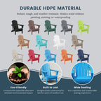 Chaise Adirondack pliante d'extérieur tout temps Polytrends Laguna résistante à la décoloration pour patio