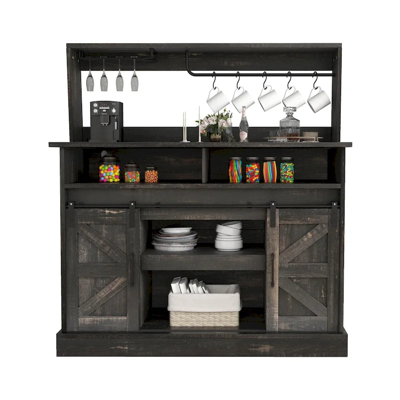 Meuble bas de bar à café Moasis Farmhouse - 38,4 P x 119,9 L x 130,8 H