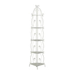 Étagère de Boulanger Pliable Haute à 5 Niveaux en Métal Décoratif pour Intérieur/Extérieur - Or ou Blanc - Roche River Decor