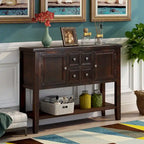 Buffet commode de style rétro en bois avec étagère inférieure, facile à assembler, pour salon, cuisine, entrée