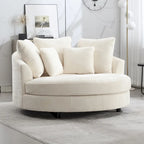 Fauteuil Moderne Rond Avec 5 Coussins Et Pouf Optionnel