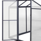 Serre de jardin aluminium VEIKOUS avec évent de toit réglable et porte verrouillable Grise