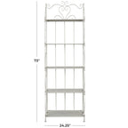 Étagère de Boulanger Pliable Haute à 5 Niveaux en Métal Décoratif pour Intérieur/Extérieur - Or ou Blanc - Roche River Decor