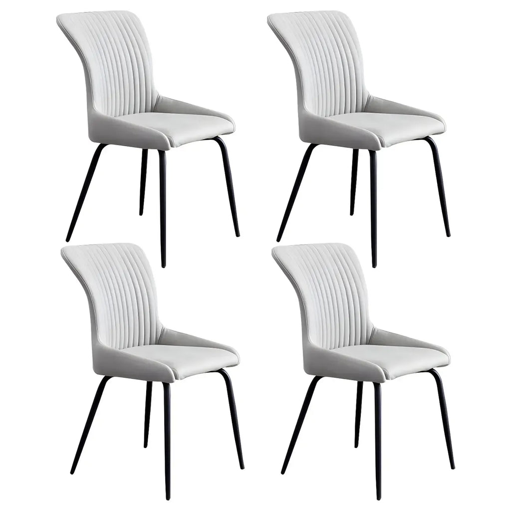 Chaises de salle à manger sans accoudoirs gris foncé industrielles
