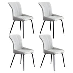 Chaises de salle à manger sans accoudoirs gris foncé industrielles