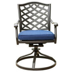 Chaise de salle à manger pivotante moderne Wynn de 63,5 cm avec coussin, lot de 2, bleue